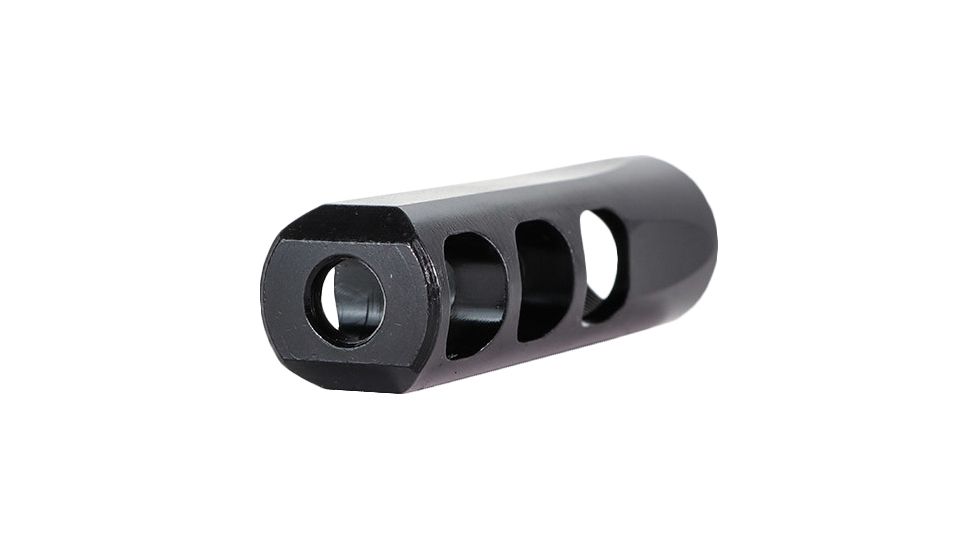 Faxon Firearms .620in Streamline 3 Port Muzzle Brake, Steel, QPQ Nitride, Black, Small, FFMD556S63PSQPQ