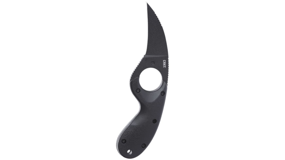 CRKT BEAR CLAW FIXED KNIFE - BLACK, AUS 8 STEEL, GLASS-REINFORCED NYLON HANDLE, HAWKBILL POINT, PLAIN EDGE, 2.39 BLADE 075FC300, CRK2516K