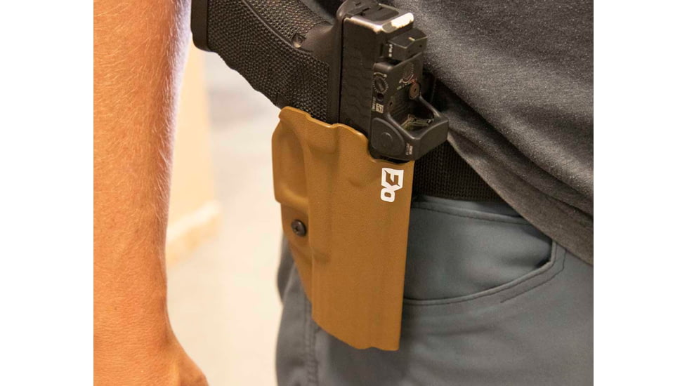 FDO Industries The Prodigy OWB Kydex Holster for Sig P320 Compact w/Teklock and Optic cut, Black, 3380