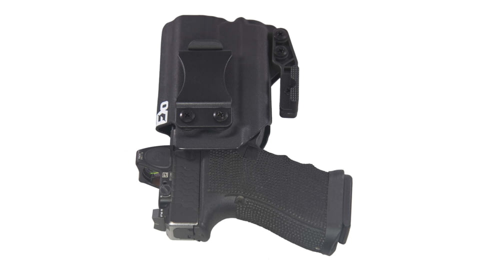 FDO Industries The Pyre Lightbearing IWB Kydex Holster for Glock 19/19X/32/45 w/Olight Baldr Mini w/claw and Optic cut, Black, 2352