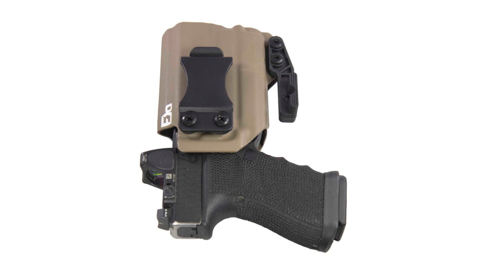 FDO Industries The Pyre Lightbearing IWB Kydex Holster for Glock 19/19X/32/45 w/Olight Baldr Mini w/claw and Optic cut, Flat Dark Earth, 2369