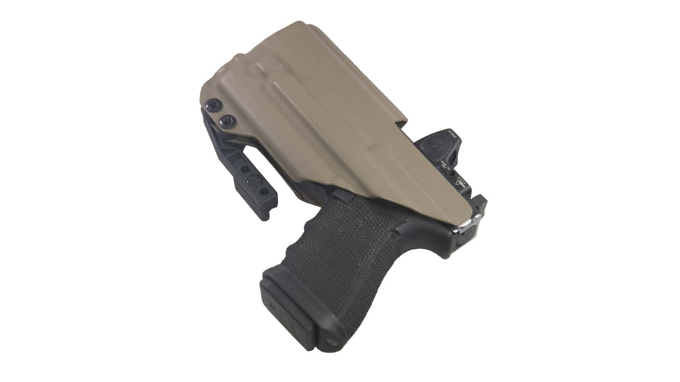 FDO Industries The Pyre Lightbearing IWB Kydex Holster for Glock 19/19X/32/45 w/Olight Baldr Mini w/claw and Optic cut, Flat Dark Earth, 2369