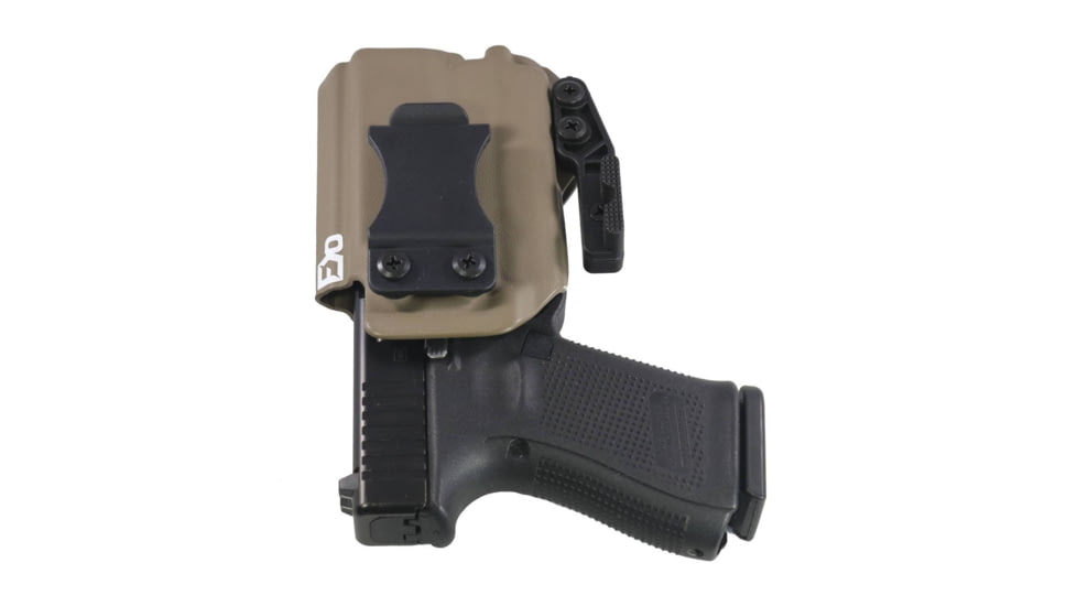 FDO Industries The Pyre Lightbearing IWB Kydex Holster for Glock 19/19X/32/45 w/Olight PL-Mini 2 w/claw and Optic cut, Flat Dark Earth, 2130