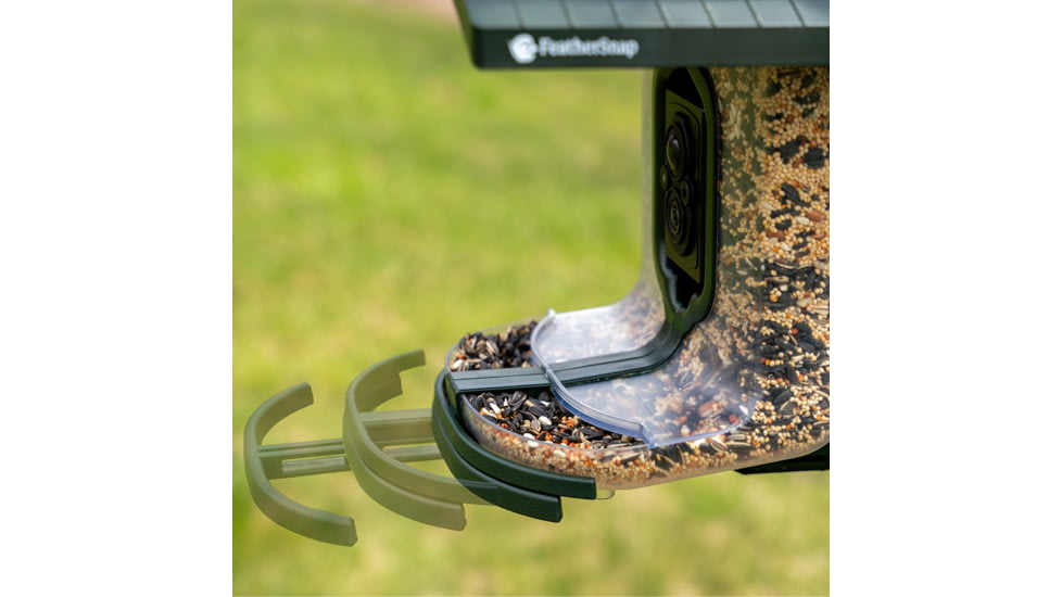 FeatherSnap Scout Version 1 Bird Feeder, Clear/Green, Small, FSBF001