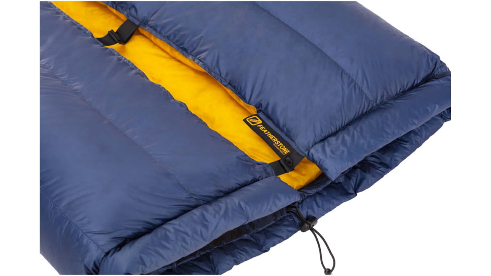 Featherstone Outdoor Moondance 25 Top Quilt Sleeping Bag Alternative, Regular/Regular, Navy/Marigold, MOONTQ-850R Navy/Gold