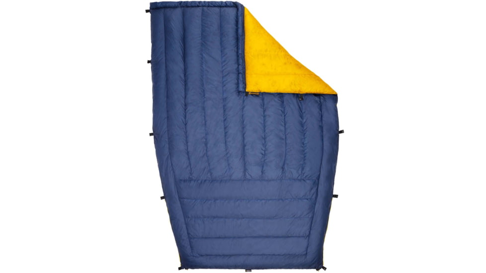 Featherstone Outdoor Moondance 25 Top Quilt Sleeping Bag Alternative, Regular/Regular, Navy/Marigold, MOONTQ-850R Navy/Gold