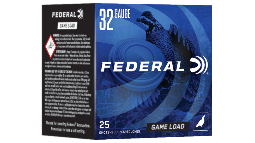 Federal Premium Game Load Upland 32 Gauge 2.5in #8 Shot 1/2 oz 1260 ft/s Centerfire Shotgun Shot Ammo, 25 Rounds, N132 8