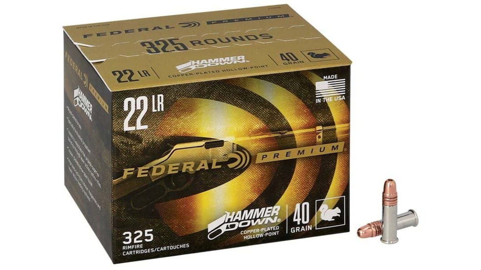 Federal 22HAM Hammer Down Rimfire 22LR 40gr Copper Plated Hollow Point 325 Per B