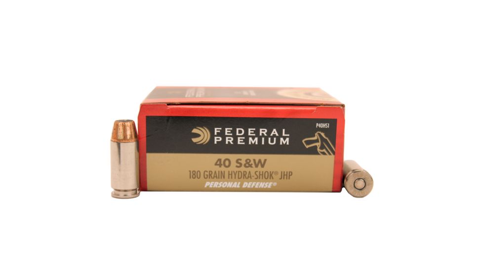 Federal Premium 40 S&amp;W 180gr JHP HyrdaShok /20 P40HS1