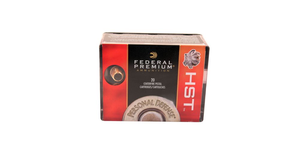 Federal Premium Personal Defense HST 45 Auto 230 Grain Jacketed Hollow Point Brass Cased Centerfire Pistol Ammo, 20 Rounds, P45HST2S