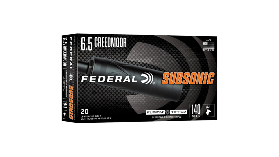 Federal 6.5 Creedmoor 140 Grain Fusion Tipped Brass Rifle Ammo, 20 Rounds, F65CRDTFS1SUB