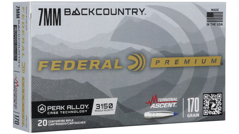 Federal 7mm Backcountry 170 Grain Terminal Ascent Peak Alloy Rifle Ammo, 20 Rounds, P7BCTA3