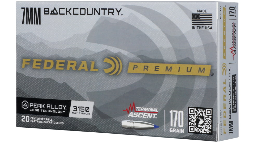 Federal 7mm Backcountry 170 Grain Terminal Ascent Peak Alloy Rifle Ammo, 20 Rounds, P7BCTA3