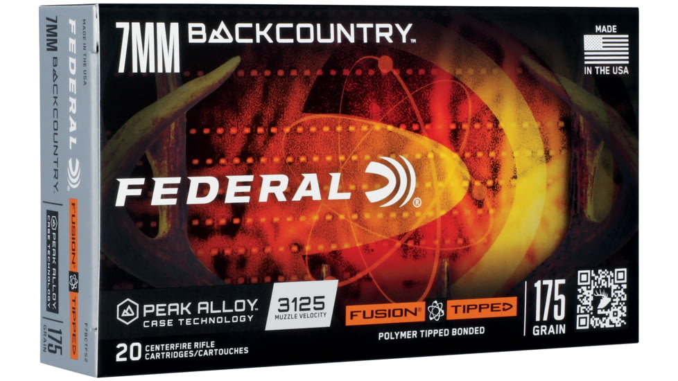 Federal 7mm Backcountry 175 Grain Fusion Tipped Peak Alloy Rifle Ammo, 20 Rounds, F7BCTFS2