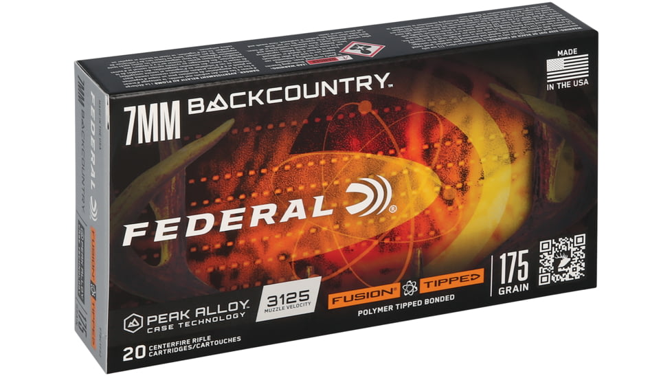 Federal 7mm Backcountry 175 Grain Fusion Tipped Peak Alloy Rifle Ammo, 20 Rounds, F7BCTFS2