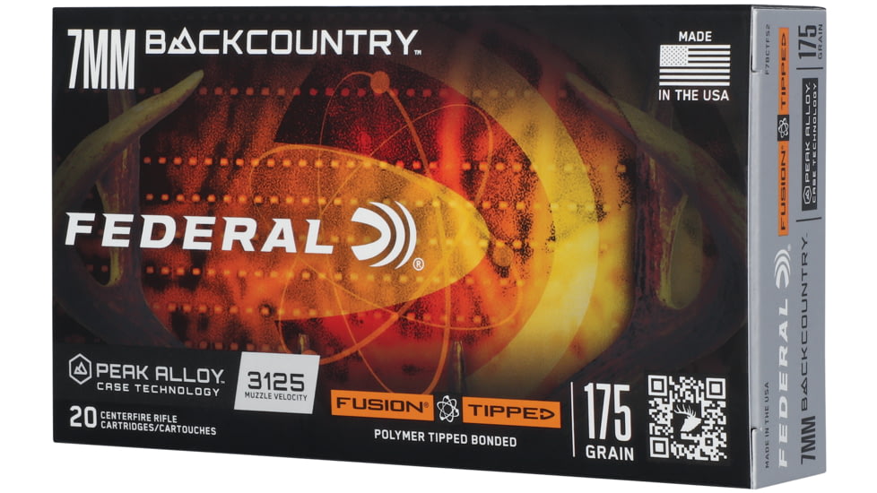 Federal 7mm Backcountry 175 Grain Fusion Tipped Peak Alloy Rifle Ammo, 20 Rounds, F7BCTFS2