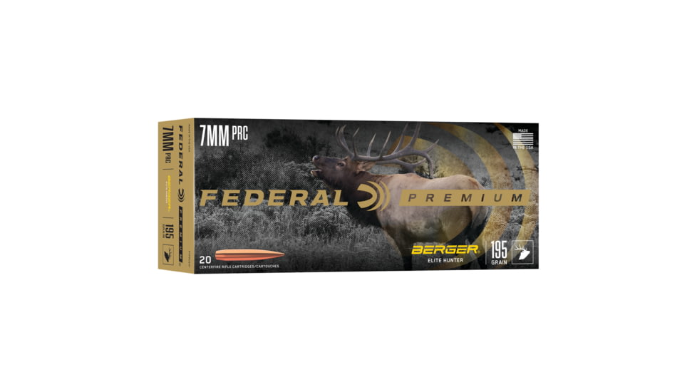 Federal 7mm PRC 195 Grain Berger Elite Hunter Rifle Ammo, 20 Rounds, P7PRCBH1
