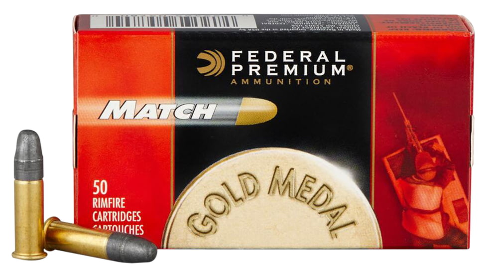 Federal 922A Premium Gold Medal Rimfire 22 LR 40 Gr Lead Round Nose LRN 50 Bx/