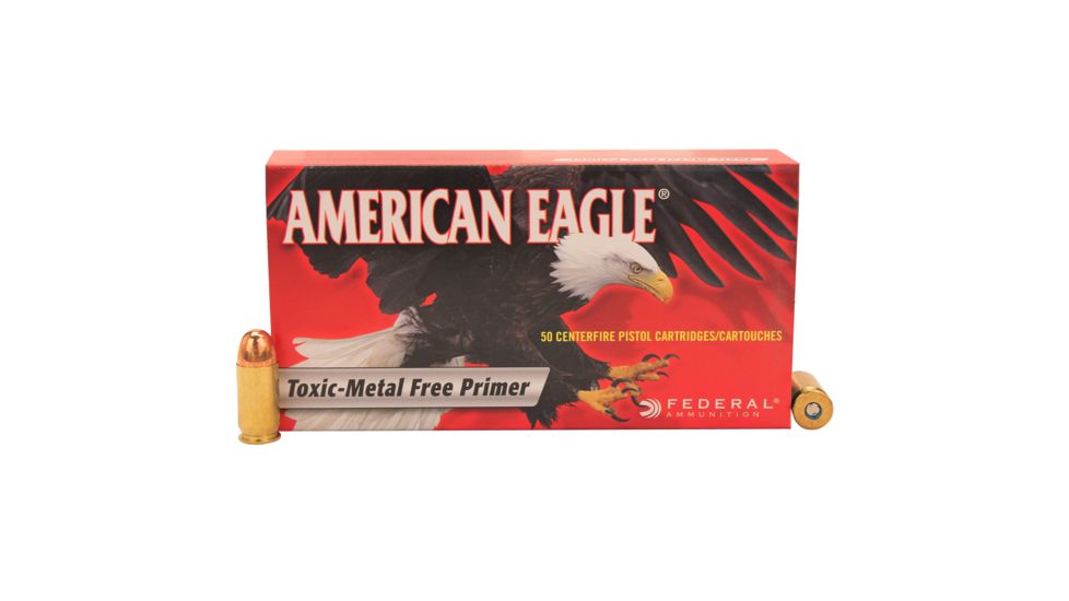 Federal Premium American Eagle Indoor Range Training 45 Auto 230 Grain Full Metal Jacket Brass Centerfire Pistol Ammo, 50 Rounds, AE45N1