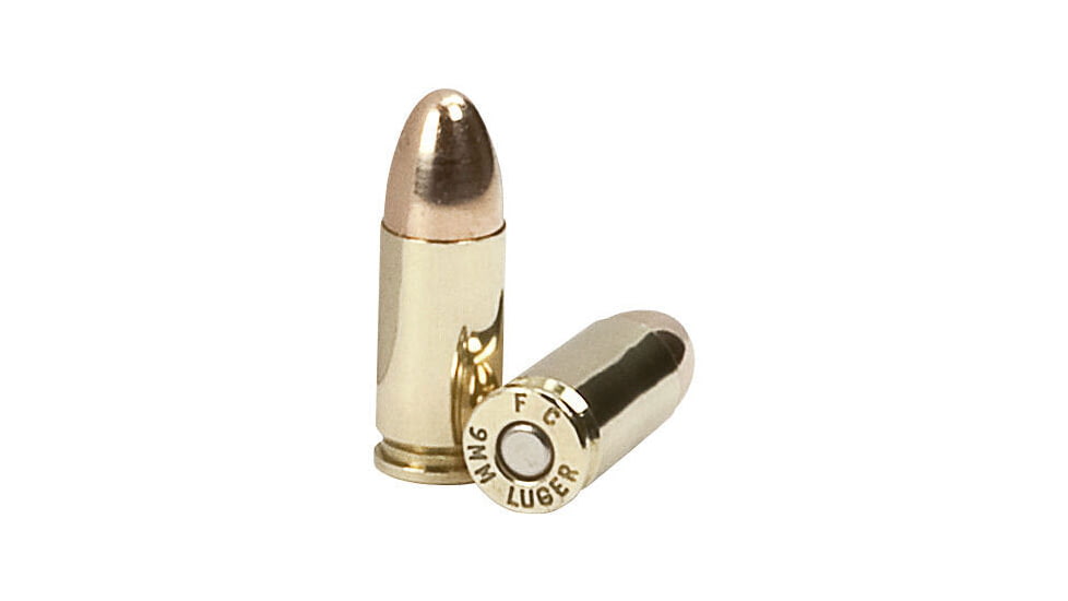 Federal AE 9mm Luger 115 Grain FMJ Brass Cased Centerfire Pistol Ammo, 50 Rounds, FEDEAE9DP