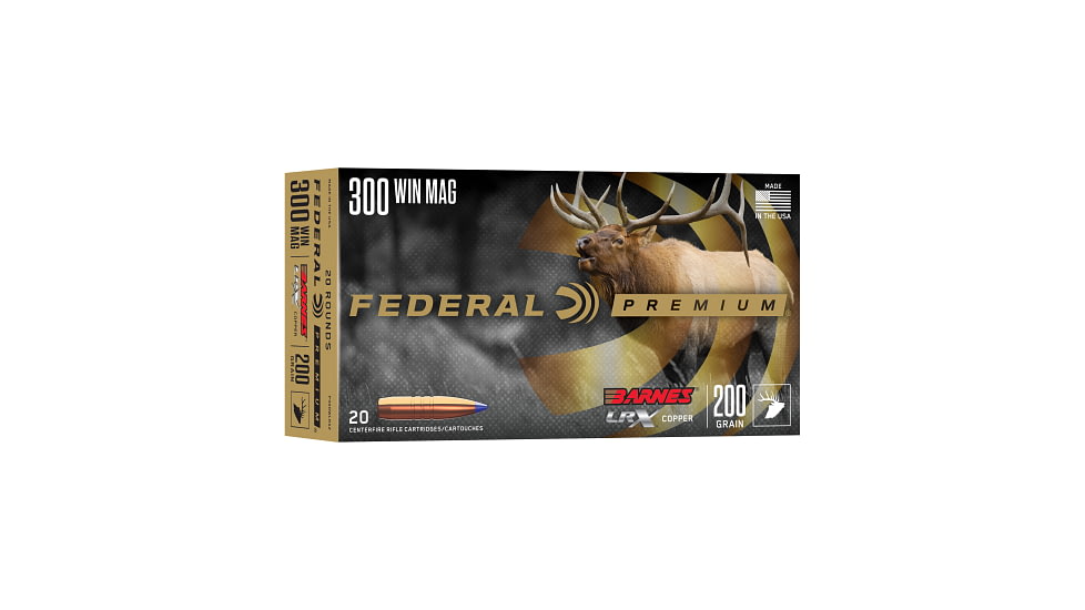 Federal Barnes LRX .300 WIN MAG 200 Grain Barnes LRX Brass Rifle Ammo, 20 Rounds, P300WLRX2