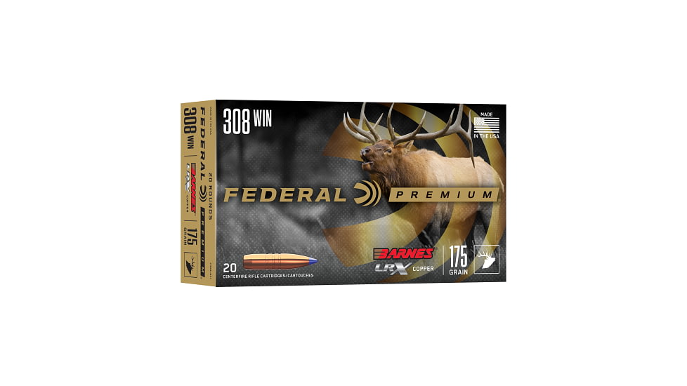 Federal Barnes LRX .308 WIN 175 Grain Barnes LRX Brass Rifle Ammo, 20 Rounds, P308LRX1