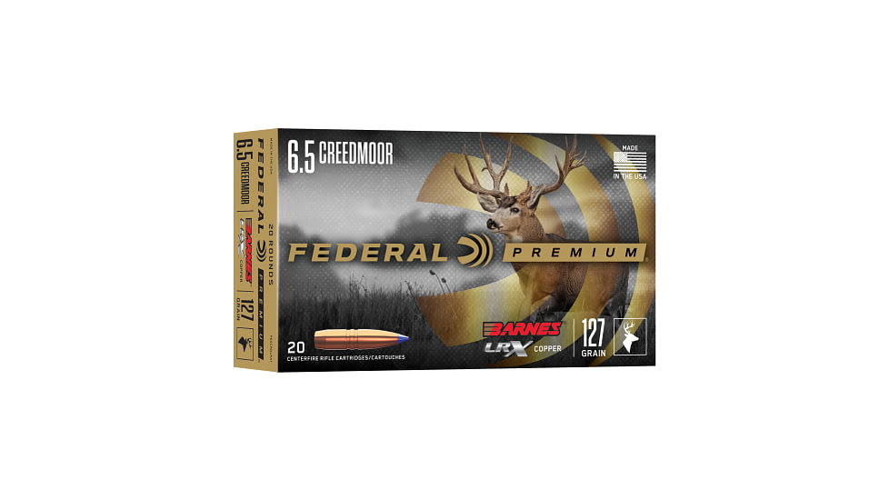 Federal Barnes LRX 6.5 Creedmoor 127 Grain Barnes LRX Brass Rifle Ammo, 20 Rounds, P65CRDLRX1