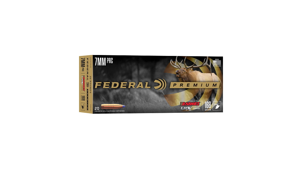 Federal Barnes LRX 7mm PRC 168 Grain Barnes LRX Brass Rifle Ammo, 20 Rounds, P7PRCLRX1