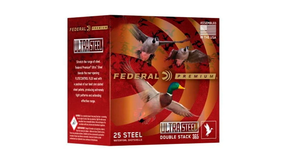 Federal Premium Ultra Steel Waterfowl 20 Gauge 3 in 1oz 3 &amp; 5 Shot Shotgun Ammo, 25 Round, PWUX209 35