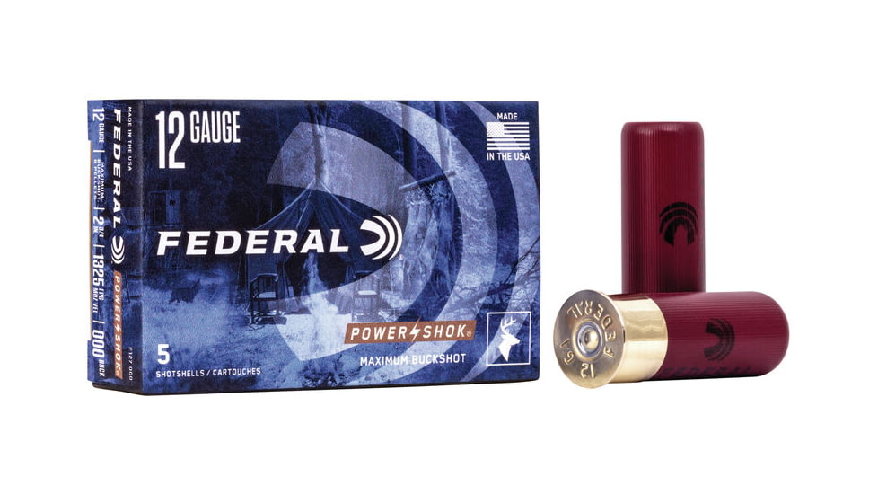 Federal FC127000 Power-Shok 12 Gauge 50 1 1/4 Oz 000 Buck Shot 5 Bx/