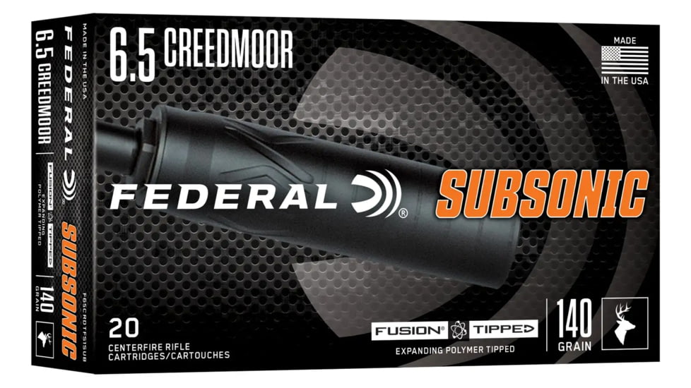 Federal 6.5 Creedmoor 140 Grain Fusion Tipped Brass Rifle Ammo, 20 Rounds, F65CRDTFS1SUB