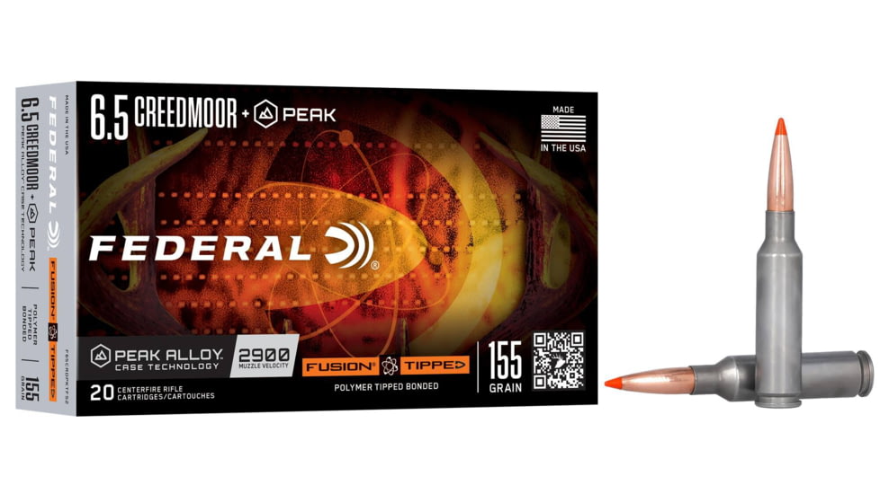 Federal 6.5 Creedmoor 155 grain Federal Fusion Tipped Peak Alloy Cased Rifle Ammunition