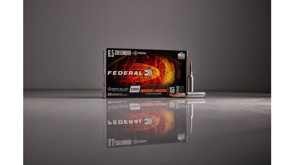 Federal 6.5 Creedmoor 155 grain Federal Fusion Tipped Peak Alloy Cased Rifle Ammunition