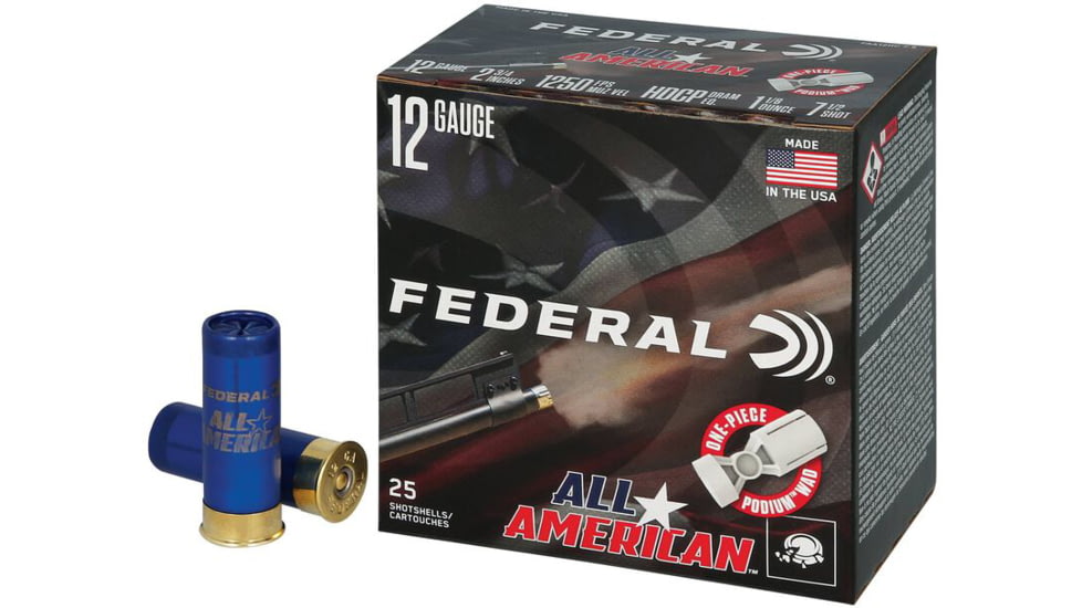 Federal FAA12HC8 All-American 12Gauge 2.75 1 1/8oz 8Shot 25 Per Box/10 Case