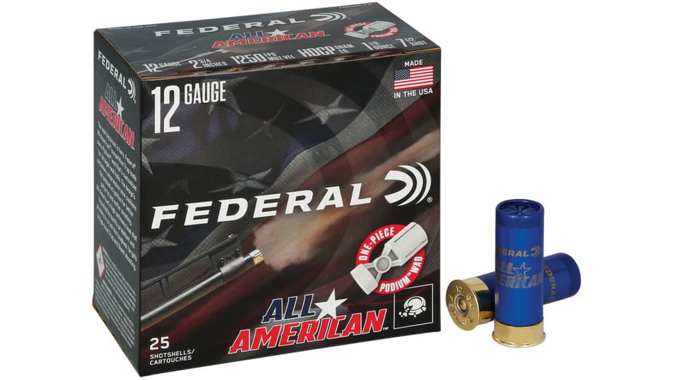 Federal FAA12HC8 All-American 12Gauge 2.75 1 1/8oz 8Shot 25 Per Box/10 Case