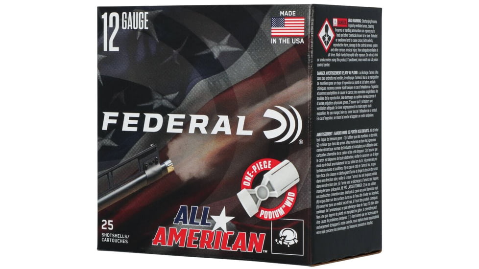 Federal FAA12HC8 All-American 12Gauge 2.75 1 1/8oz 8Shot 25 Per Box/10 Case
