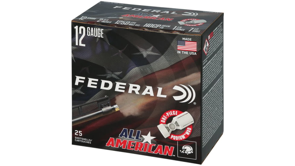 Federal FAA12HC8 All-American 12Gauge 2.75 1 1/8oz 8Shot 25 Per Box/10 Case