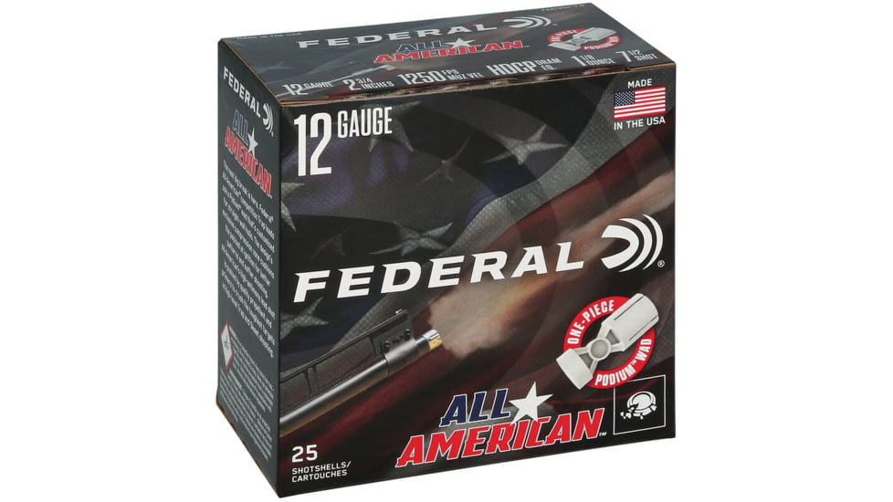 Federal FAA12HC8 All-American 12Gauge 2.75 1 1/8oz 8Shot 25 Per Box/10 Case