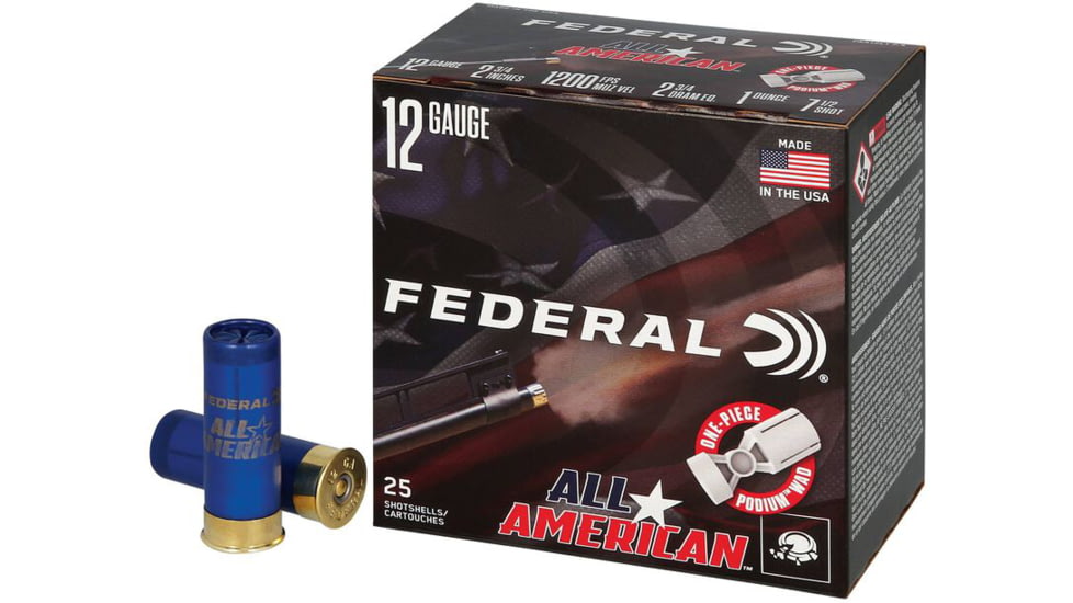 Federal FAA12L175 All-American 12Gauge 2.75 1oz 7.5Shot 25 Per Box/10 Case