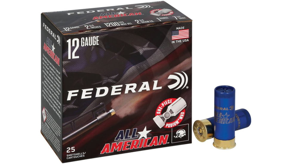 Federal FAA12L175 All-American 12Gauge 2.75 1oz 7.5Shot 25 Per Box/10 Case