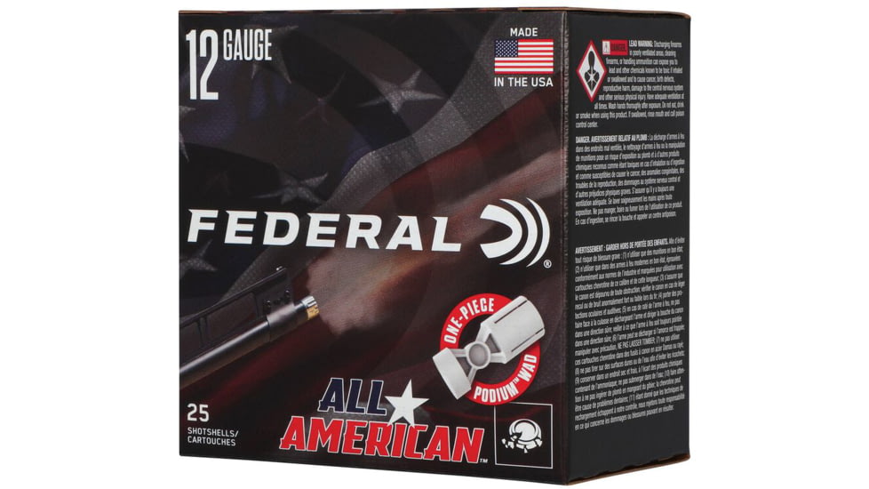 Federal FAA12L175 All-American 12Gauge 2.75 1oz 7.5Shot 25 Per Box/10 Case