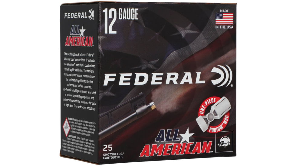 Federal FAA12L175 All-American 12Gauge 2.75 1oz 7.5Shot 25 Per Box/10 Case