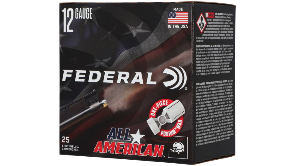Federal FAA12L18 All-American 12Gauge 2.75 1oz 8Shot 25 Per Box/10 Case
