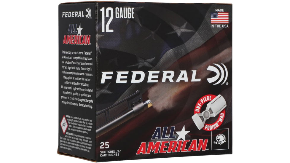 Federal FAA12L18 All-American 12Gauge 2.75 1oz 8Shot 25 Per Box/10 Case