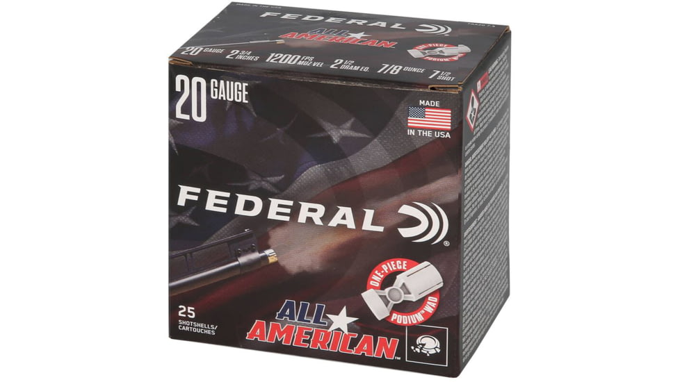 Federal FAA207.5 20Gauge 2.50 7/8oz 7.5Shot 25 Per Box/10 Case