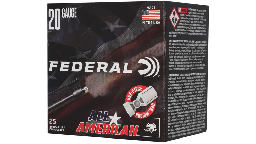 Federal FAA208 20Gauge 2.50 7/8oz 8Shot 25 Per Box/10 Case