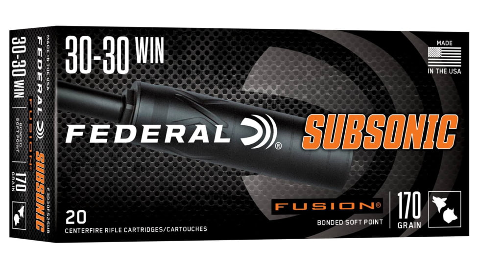 Federal Fusion 30-30 Winchester 170 Grain Soft Point Brass Rifle Ammo, 20 Rounds, F3030FS2SUB