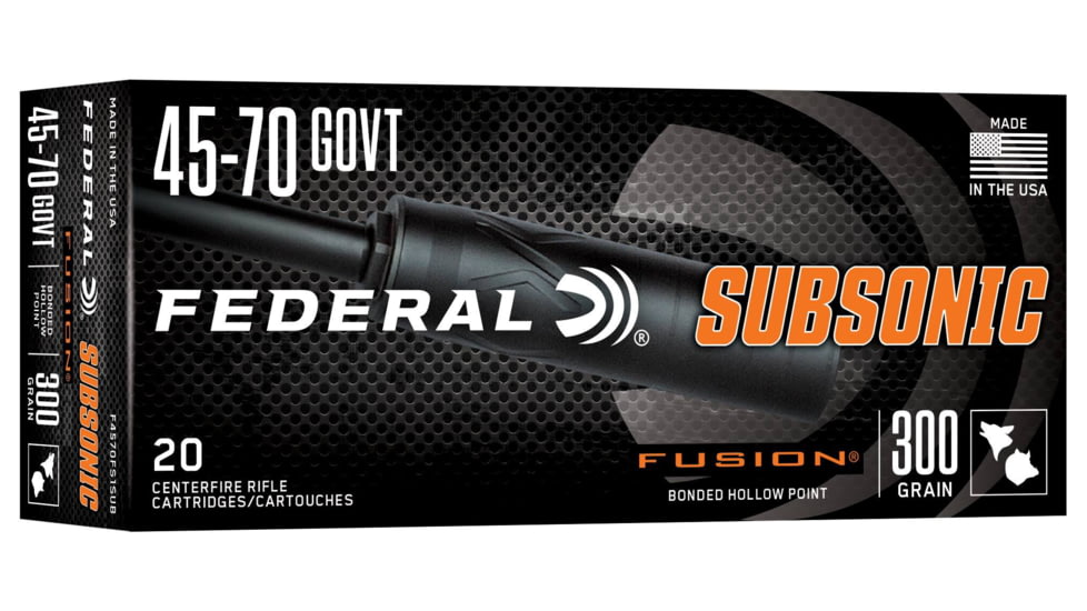 Federal Fusion 45-70 Government 300 Grain Soft Point Brass Rifle Ammunition
