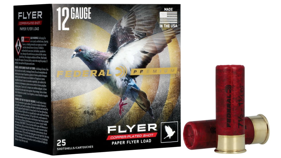 Federal Paper Flyer 12 Gauge 1 1/4oz 2 3/4in Shotgun Ammo, #7.5, 25 Rounds, P154 7.5