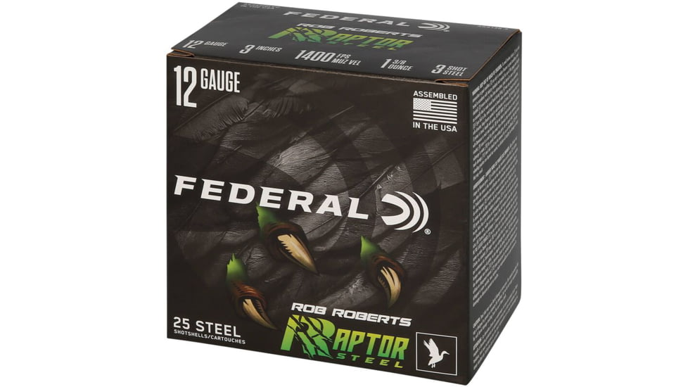 Federal RRS1383 Rob Roberts Raptor 12Gauge 3 1 3/8oz 3Shot 25 Per Box/10 Case